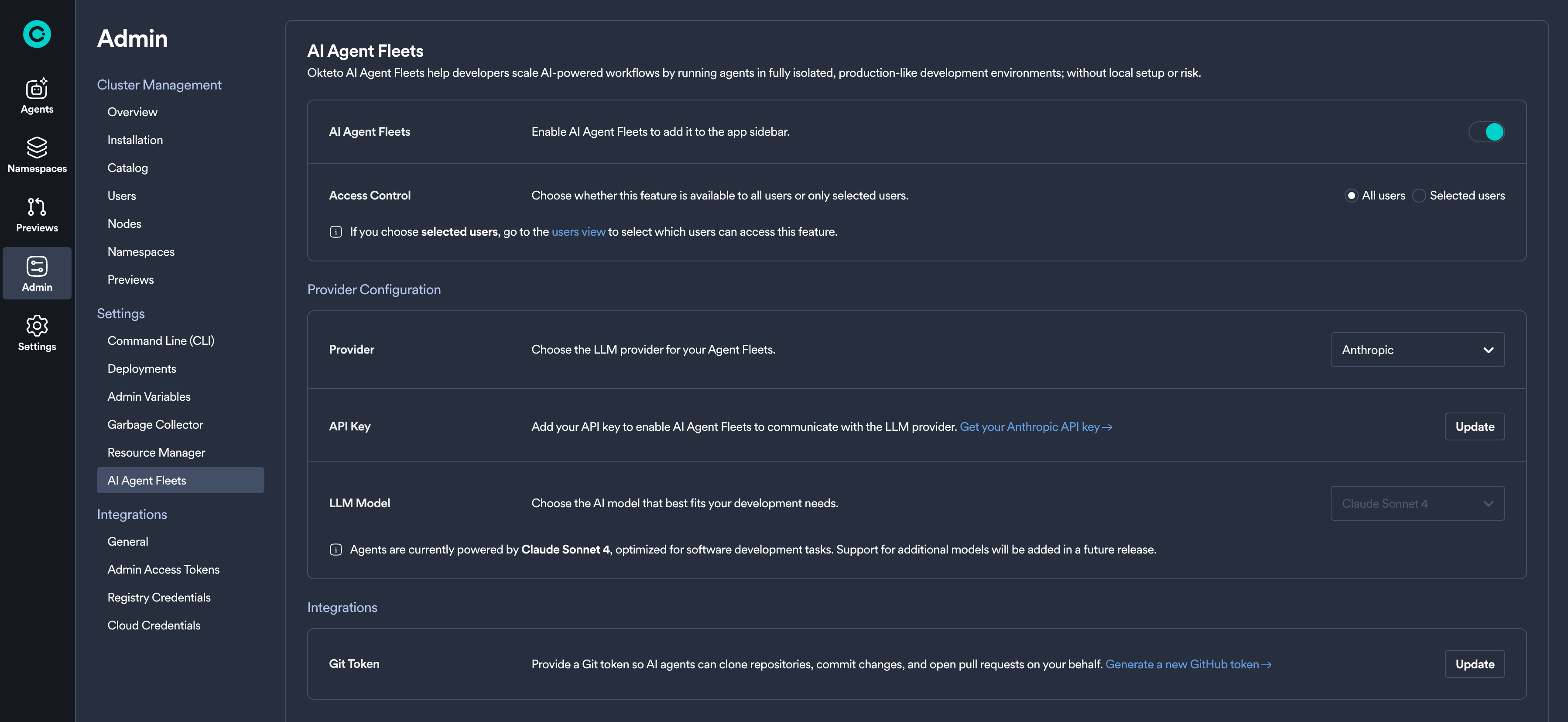AI Agent Fleets Admin Dashboard